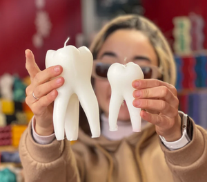 weirdly shaped MOLAR candle