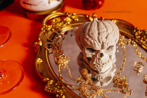 Pumpkin Skull Decor