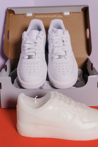 Unique and detailed Nike Air Force 1 Candle, a sneaker-shaped decorative sculpture candle. Crafted with precision, this high-quality candle adds a touch of urban flair to any space. Ideal gift for him, perfect for the holiday season. Limited stock availabl