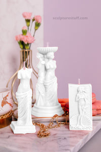Greek Goddess Candle, Mythological Home Decor, Sculpted Goddess Art, Classical Greek Design, Divine Candle Sculpture, Hellenistic Inspired Decor, Elegant Goddess Figurine, Mythical Wax Art, Handcrafted Greek Statue Candle, Artistic Home Accent, Ancient Civilization Decor, Heavenly Home Lighting, Goddess Silhouette Candle, Unique Hellenic Design, Spiritual Wax Sculpture, Decorative Mythology Candle, Ethereal Interior Decor, Goddess Worship Decor, Timeless Greek Art, Symbolic Home Illumination.