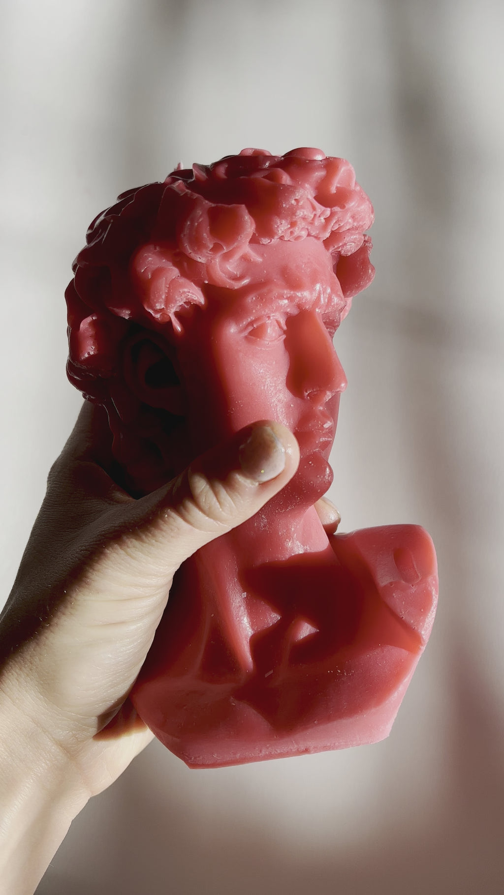 David Greek Candle, Michelangelo Sculpture, Classic Art Decor, Greek Mythology Candle, Renaissance Inspiration, Heroic Statue Candle, Greco-Roman Home Accent, Mythical Sculpted Light, Timeless Masterpiece, Neoclassical Design, Hellenistic Decor, Symbol of Strength, Artistic Home Fragrance