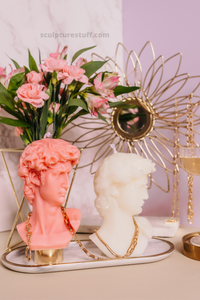David Greek Candle, Michelangelo Sculpture, Classic Art Decor, Greek Mythology Candle, Renaissance Inspiration, Heroic Statue Candle, Greco-Roman Home Accent, Mythical Sculpted Light, Timeless Masterpiece, Neoclassical Design, Hellenistic Decor, Symbol of Strength, Artistic Home Fragrance