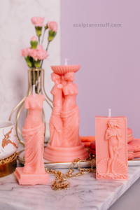 Greek Goddess Candle, Mythological Home Decor, Sculpted Goddess Art, Classical Greek Design, Divine Candle Sculpture, Hellenistic Inspired Decor, Elegant Goddess Figurine, Mythical Wax Art, Handcrafted Greek Statue Candle, Artistic Home Accent, Ancient Civilization Decor, Heavenly Home Lighting, Goddess Silhouette Candle, Unique Hellenic Design, Spiritual Wax Sculpture, Decorative Mythology Candle, Ethereal Interior Decor, Goddess Worship Decor, Timeless Greek Art, Symbolic Home Illumination.