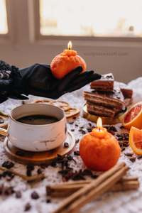 Accent, Unique Orange Design, Artisan Craftsmanship, Novelty Decor, Whimsical Gift Idea, Creative Table Centerpiece, Fruit-Inspired Candle, Vibrant Home Decor, Aromatic Orange Theme, Collectible Art Piece, Decorative Sculpture, Zesty Aroma, Modern Candle Holder