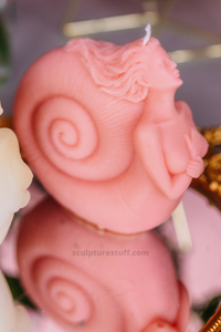 Mermaid Candle, Oceanic Decor, Mythical Sculpture, Marine-themed Candle, Underwater Fantasy Art, Seashell Candle Holder, Siren Home Decor, Nautical Goddess Gift, Magical Sea Creature Candle, Coastal Living Decoration, Ethereal Mermaid Gift, Unique Ocean-inspired Sculpture, Beach House Candle Display