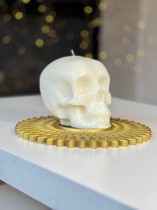Gothic Skull Candle, Unique Macabre Design, Spooky Halloween Decor, Dark Aesthetic Home Accessory, Alternative Gift, Creepy Wax Sculpture, Unusual Home Decor, Intricate Skull Detail, Handcrafted Art, Decorative Display, Haunting Interior Design, Mysterious Atmosphere, Collector's Item, Eerie Home Accent, Goth Furnishing, Occult Inspired Decor, Skull Lover's Delight, Exquisite Wax Craftsmanship, Bewitching Illumination