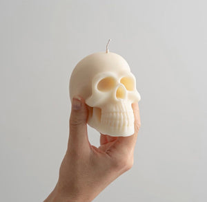 Gothic Skull Candle, Unique Macabre Design, Spooky Halloween Decor, Dark Aesthetic Home Accessory, Alternative Candle Gift, Creepy Wax Sculpture, Unusual Home Decor, Gothic Gift Idea, Intricate Skull Detail, Handcrafted Candle Art, Decorative Candle Display, Haunting Interior Design, Mysterious Atmosphere, Collector's Item, Eerie Home Accent, Goth Home Furnishing, Occult Inspired Decor, Skull Lover's Gift, Exquisite Wax Craftsmanship, Bewitching Candle Illumination.