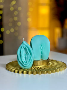 Pussy Soy Wax Candle Set of 2 candles / Vagina Shaped Candles/ Yoni home decor / Vulva candles / Female Genital Candles
