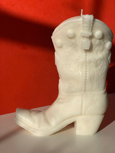 Handcrafted Cowboy Boot Soy Wax Candle - Yeehaw Western Decor, Unique Rodeo-Inspired Design, Made with 100% Natural Soy Wax, Clean Burning, Long-lasting, Perfect Gift for Western Enthusiasts and Home Decor, Available Now at SculptureStuff.com
