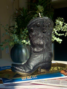 Handcrafted Cowboy Boot Soy Wax Candle - Yeehaw Western Decor, Unique Rodeo-Inspired Design, Made with 100% Natural Soy Wax, Clean Burning, Long-lasting, Perfect Gift for Western Enthusiasts and Home Decor, Available Now at SculptureStuff.com