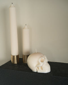 Gothic Skull Candle, Unique Macabre Design, Spooky Halloween Decor, Dark Aesthetic Home Accessory, Alternative Candle Gift, Creepy Wax Sculpture, Unusual Home Decor, Gothic Gift Idea, Intricate Skull Detail, Handcrafted Candle Art, Decorative Candle Display, Haunting Interior Design, Mysterious Atmosphere, Collector's Item, Eerie Home Accent, Goth Home Furnishing, Occult Inspired Decor, Skull Lover's Gift, Exquisite Wax Craftsmanship, Bewitching Candle Illumination.