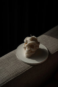Gothic Skull Candle, Unique Macabre Design, Spooky Halloween Decor, Dark Aesthetic Home Accessory, Alternative Gift, Creepy Wax Sculpture, Unusual Home Decor, Intricate Skull Detail, Handcrafted Art, Decorative Display, Haunting Interior Design, Mysterious Atmosphere, Collector's Item, Eerie Home Accent, Goth Furnishing, Occult Inspired Decor, Skull Lover's Delight, Exquisite Wax Craftsmanship, Bewitching Illumination