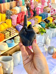 middle finger, candle, rebellion, protest, defiance, expression, gesture, humor, unconventional, statement, controversy, controversial, bold, irreverent, dissent, iconoclast, nonconformity, rebellious art, cheeky, symbolic, protest candle, counterculture, defiance symbol, edgy, unconventional design, cultural dissent, provocative, controversial art, rebellious spirit, bold statement.