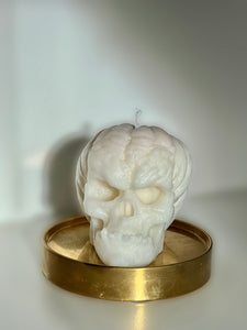 Gothic Skull Candle, Unique Macabre Design, Spooky Halloween Decor, Dark Aesthetic Home Accessory, Alternative Gift, Creepy Wax Sculpture, Unusual Home Decor, Intricate Skull Detail, Handcrafted Art, Decorative Display, Haunting Interior Design, Mysterious Atmosphere, Collector's Item, Eerie Home Accent, Goth Furnishing, Occult Inspired Decor, Skull Lover's Delight, Exquisite Wax Craftsmanship, Bewitching Illumination