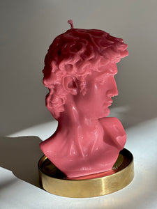 David Greek Candle, Michelangelo Sculpture, Classic Art Decor, Greek Mythology Candle, Renaissance Inspiration, Heroic Statue Candle, Greco-Roman Home Accent, Mythical Sculpted Light, Timeless Masterpiece, Neoclassical Design, Hellenistic Decor, Symbol of Strength, Artistic Home Fragrance