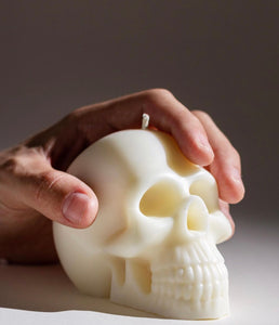 Gothic Skull Candle, Unique Macabre Design, Spooky Halloween Decor, Dark Aesthetic Home Accessory, Alternative Candle Gift, Creepy Wax Sculpture, Unusual Home Decor, Gothic Gift Idea, Intricate Skull Detail, Handcrafted Candle Art, Decorative Candle Display, Haunting Interior Design, Mysterious Atmosphere, Collector's Item, Eerie Home Accent, Goth Home Furnishing, Occult Inspired Decor, Skull Lover's Gift, Exquisite Wax Craftsmanship, Bewitching Candle Illumination.