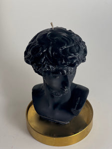 David Greek Candle, Michelangelo Sculpture, Classic Art Decor, Greek Mythology Candle, Renaissance Inspiration, Heroic Statue Candle, Greco-Roman Home Accent, Mythical Sculpted Light, Timeless Masterpiece, Neoclassical Design, Hellenistic Decor, Symbol of Strength, Artistic Home Fragrance
