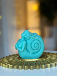 Mermaid Candle, Oceanic Decor, Mythical Sculpture, Marine-themed Candle, Underwater Fantasy Art, Seashell Candle Holder, Siren Home Decor, Nautical Goddess Gift, Magical Sea Creature Candle, Coastal Living Decoration, Ethereal Mermaid Gift, Unique Ocean-inspired Sculpture, Beach House Candle Display