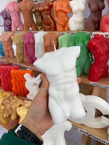 Sophisticated Sculptural Candle / Masculine Sensibility / Aesthetic Home Accessory / Handcrafted Wax Masterpiece / Trendy Interior Design / Sculpture-Inspired Candle / Unique Male Form Illumination / Decorative Centerpiece / Stylish Wax Creation / Artisanal Home Decor / Modern Decorative Figurine / Masculine Beauty Candle / Contemporary Wax Sculpture / Exquisite Home Detail / Artistic Statement Candle / Intriguing Male Bust Design / Sculptural Candle Art / Unique Waxwork