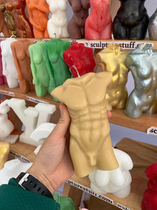 Sophisticated Sculptural Candle / Masculine Sensibility / Aesthetic Home Accessory / Handcrafted Wax Masterpiece / Trendy Interior Design / Sculpture-Inspired Candle / Unique Male Form Illumination / Decorative Centerpiece / Stylish Wax Creation / Artisanal Home Decor / Modern Decorative Figurine / Masculine Beauty Candle / Contemporary Wax Sculpture / Exquisite Home Detail / Artistic Statement Candle / Intriguing Male Bust Design / Sculptural Candle Art / Unique Waxwork