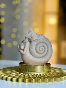 Mermaid Candle, Oceanic Decor, Mythical Sculpture, Marine-themed Candle, Underwater Fantasy Art, Seashell Candle Holder, Siren Home Decor, Nautical Goddess Gift, Magical Sea Creature Candle, Coastal Living Decoration, Ethereal Mermaid Gift, Unique Ocean-inspired Sculpture, Beach House Candle Display