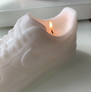 Unique and detailed Nike Air Force 1 Candle, a sneaker-shaped decorative sculpture candle. Crafted with precision, this high-quality candle adds a touch of urban flair to any space. Ideal gift for him, perfect for the holiday season. Limited stock availabl
