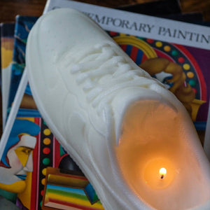 Unique and detailed Nike Air Force 1 Candle, a sneaker-shaped decorative sculpture candle. Crafted with precision, this high-quality candle adds a touch of urban flair to any space. Ideal gift for him, perfect for the holiday season. Limited stock availabl