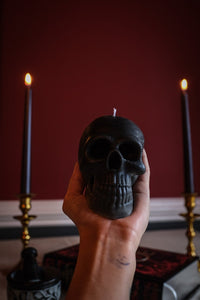 Gothic Skull Candle, Unique Macabre Design, Spooky Halloween Decor, Dark Aesthetic Home Accessory, Alternative Candle Gift, Creepy Wax Sculpture, Unusual Home Decor, Gothic Gift Idea, Intricate Skull Detail, Handcrafted Candle Art, Decorative Candle Display, Haunting Interior Design, Mysterious Atmosphere, Collector's Item, Eerie Home Accent, Goth Home Furnishing, Occult Inspired Decor, Skull Lover's Gift, Exquisite Wax Craftsmanship, Bewitching Candle Illumination.