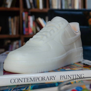 Unique and detailed Nike Air Force 1 Candle, a sneaker-shaped decorative sculpture candle. Crafted with precision, this high-quality candle adds a touch of urban flair to any space. Ideal gift for him, perfect for the holiday season. Limited stock availabl